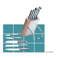 6 PCS Full Stainless Steel Knife Set with Wooden Block