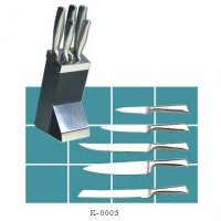 6 PCS Full Stainless Steel Knife Set with Block