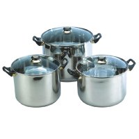 6PCS Stock Pot with Glass Lid